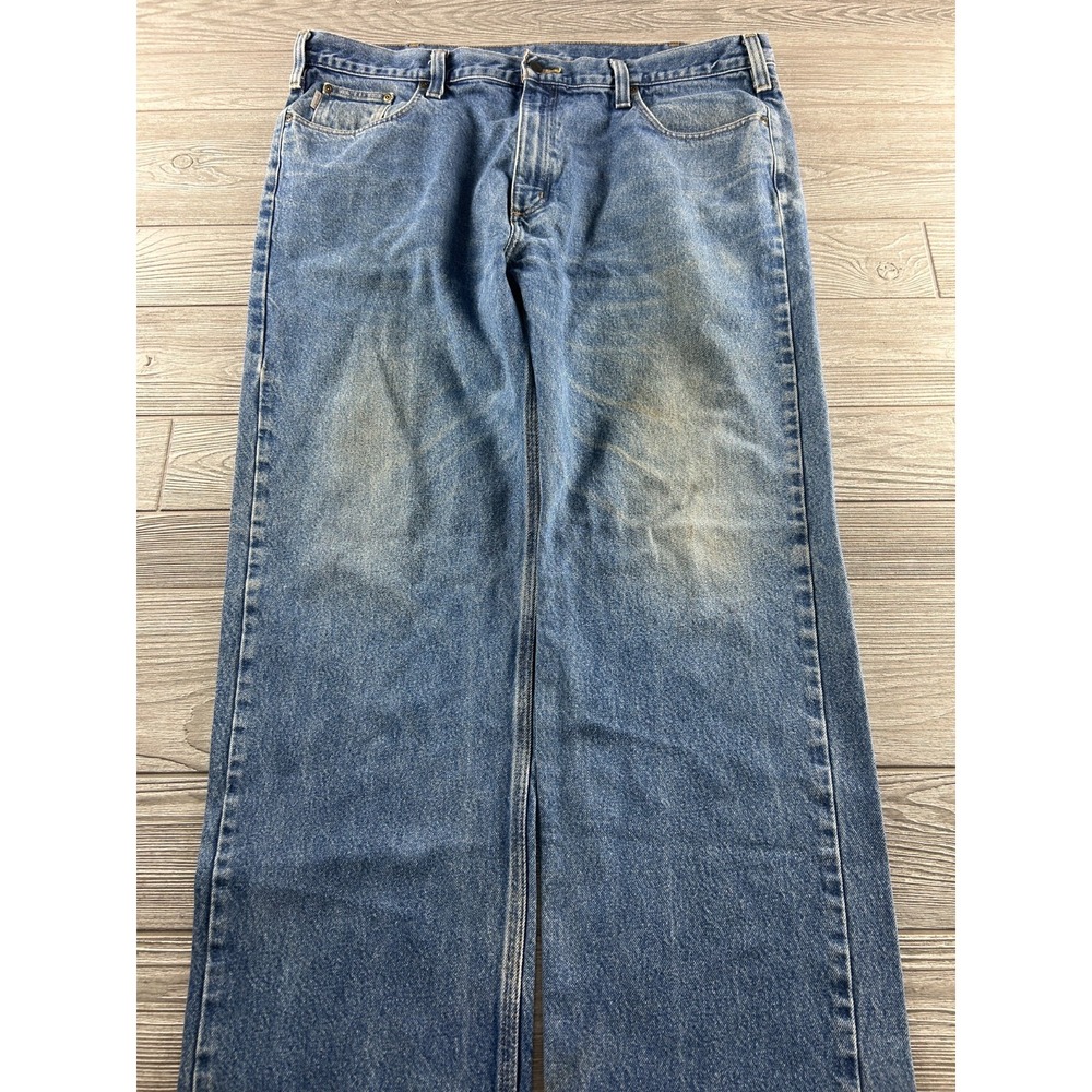 Size 42x34 Carhartt B480 DVB Dungaree Traditional Fit Pants Blue Jeans Mens